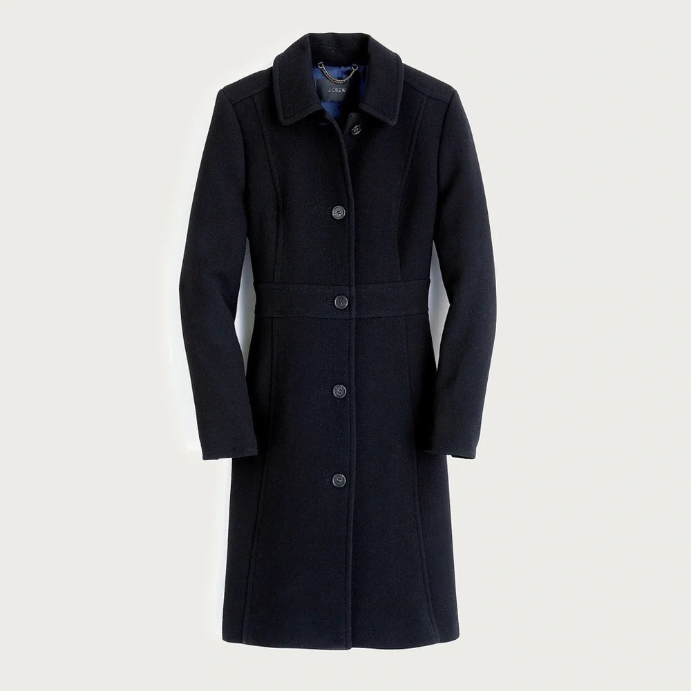 J Crew • Classic Lady Day Coat in Italian double-cloth wool Thinsulate® black